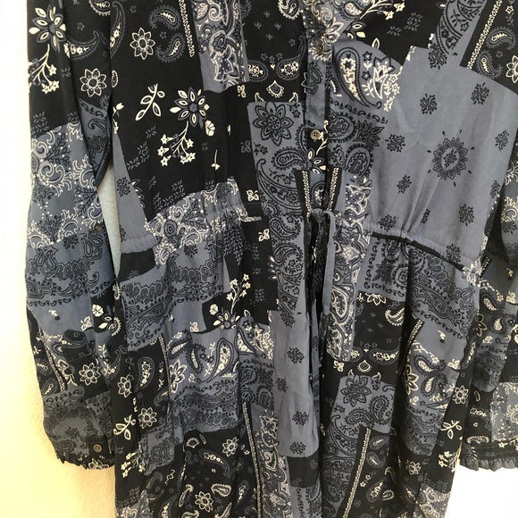 Abercrombie & Fitch Blue Patterned Long Sleeve Dress - Picture 6 of 15